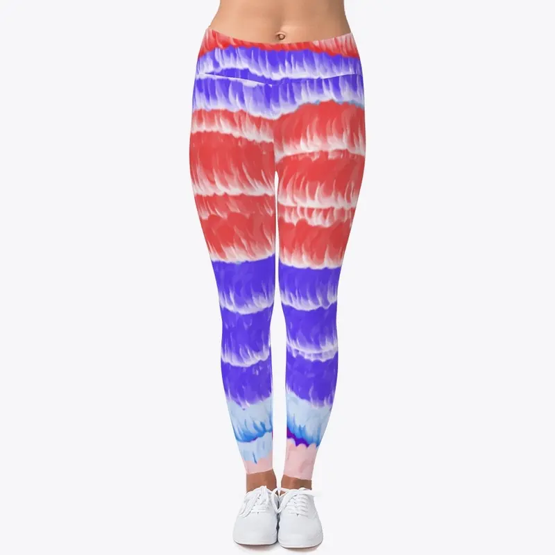 Red White and Blue 4th of July Leggings