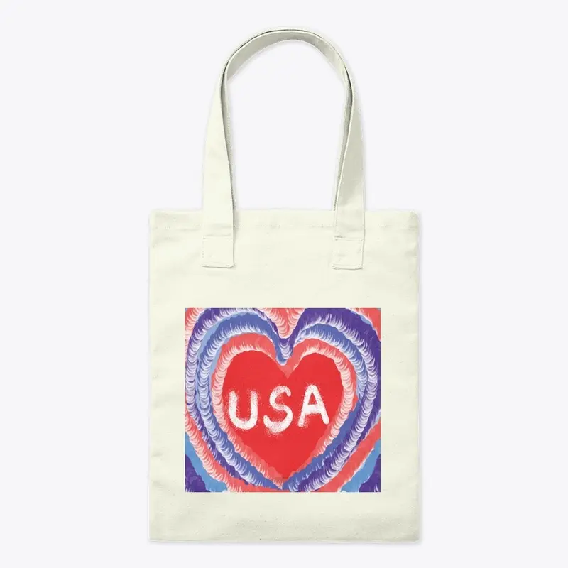 Best  USA Patriotic Heart Necklace