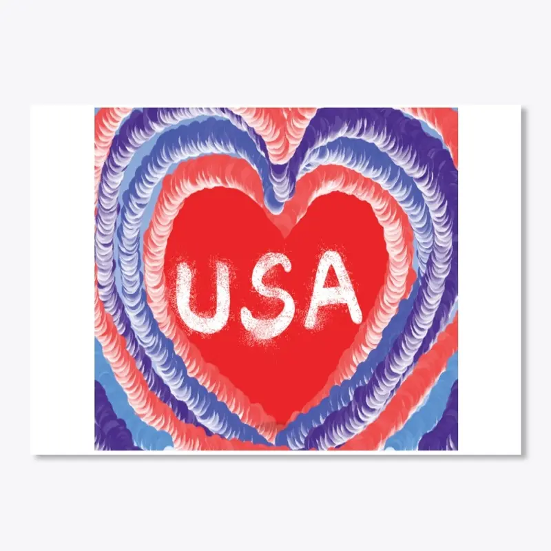 Best  USA Patriotic Heart Necklace