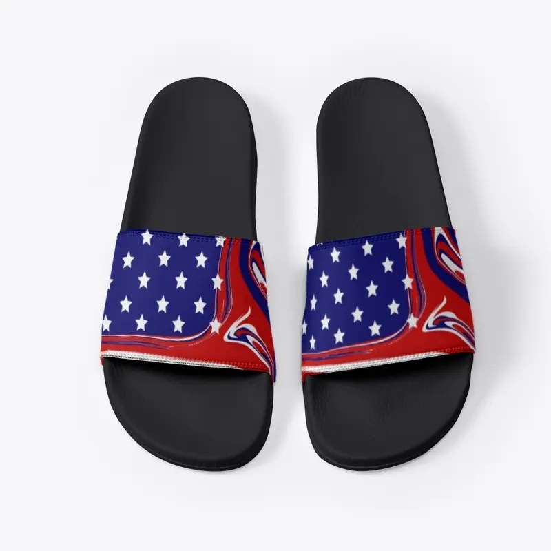 Red White and Blue Star Stripes Sandals