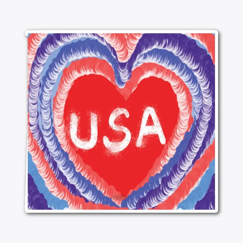 Best  USA Patriotic Heart Necklace